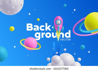 Vector background with bright colors and minimalistic shapes