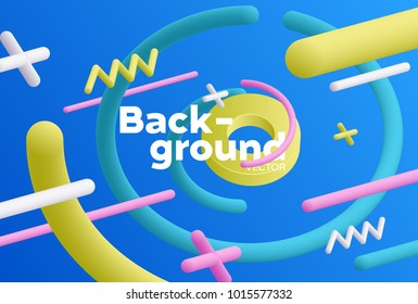 Vector background with bright colors and minimalistic shapes