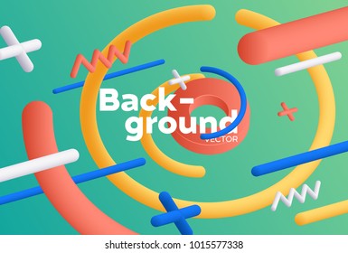 Vector background with bright colors and minimalistic shapes
