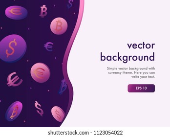 Vector background with bright colors and money theme.