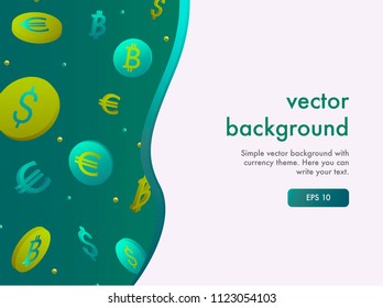 Vector background with bright colors and money theme.