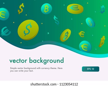 Vector background with bright colors and money theme.
