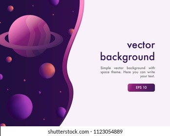 Vector background with bright colors and space theme