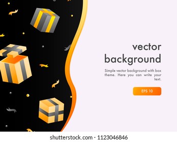 Vector background with bright colors and surprise box theme