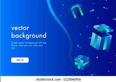Vector background with bright colors and surprise box theme