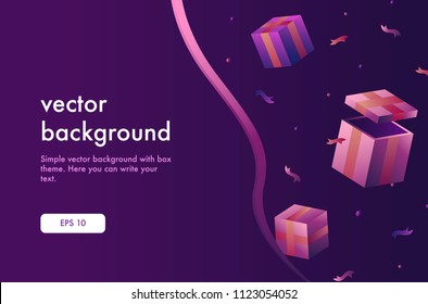 Vector background with bright colors and surprise box theme