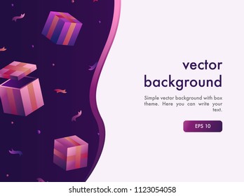 Vector background with bright colors and surprise box theme