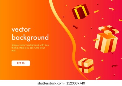 Vector background with bright colors and surprise box theme