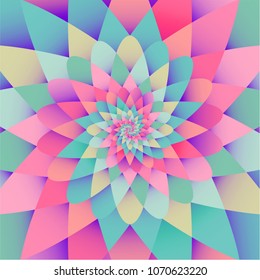 Vector background with bright rainbow spiral psychedelic form pattern
