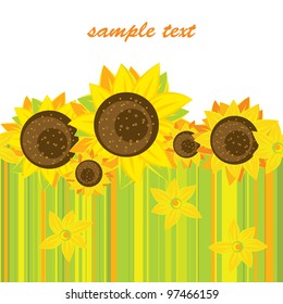 vector background of bright sunflowers