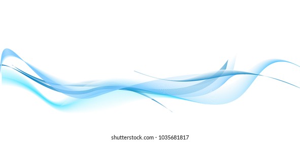 vector background of bright wavy lines of blue and white on white gradient background.
