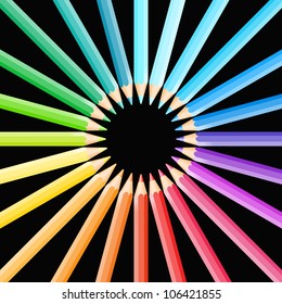 vector background of brightly colored pencils. File is saved in AI10