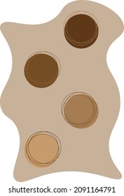Vector of the background with brown gradation circles. Good for icons or signs. 