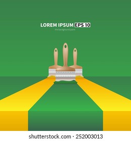 Vector background. Brush with paint. Painting the floor. Matte paint