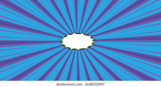 Vector background of bubble blast. Flash in comic style. Cool explosion icon.