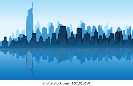 Vector Background building of city tower Almas in Dubai