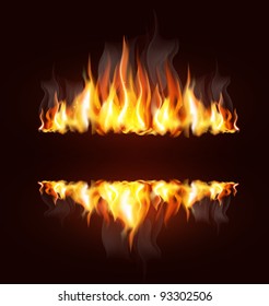 Vector Background With A Burning Flame And Place For Text