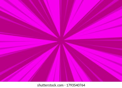 Vector background from burst rays. Raspberry rays. Striped crimson background.