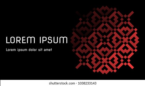 vector background for business cards, invitations and presentations. circle-shaped ukrainian ornament from the right. svg