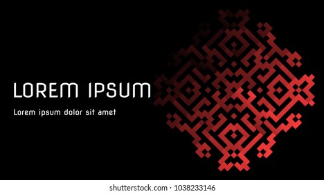 vector background for business cards, invitations and presentations. diamond-shaped ukrainian ornament from the right. svg