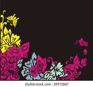 VECTOR Background with butterflies