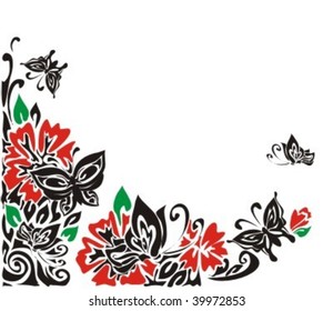 VECTOR Background with butterflies