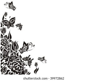 VECTOR Background with butterflies