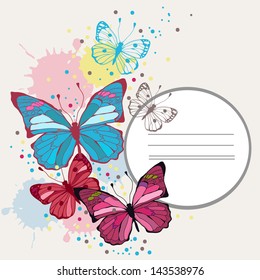 Vector background butterflies and flowers