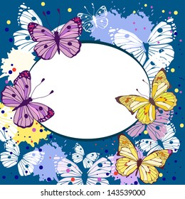 Vector background butterflies and flowers