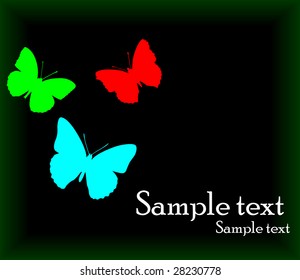 vector background with butterfly; clip-art