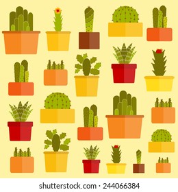 Vector background with cactus for your design