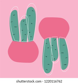 Vector background with cactuses for your design.