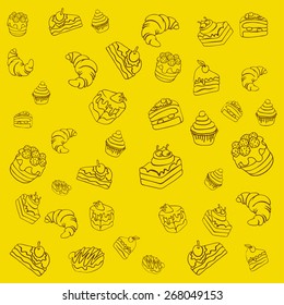 Vector background with cake for you design