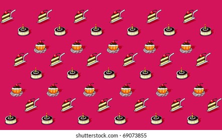 Vector background with cakes.