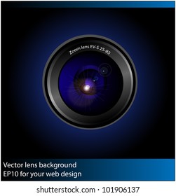 Vector background with camera lens for web design