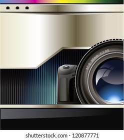 Vector background with the camera and place for text