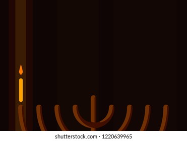 Vector background with candlestick for Hanukkah holiday