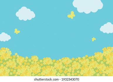 vector background with canola flower field for banners, cards, flyers, social media wallpapers, etc.