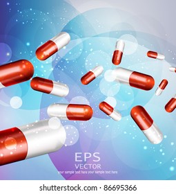vector background with capsules (health issue)