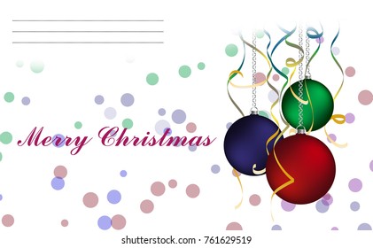 vector background card with colorful balls and text