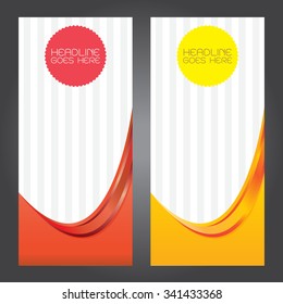 vector background card design business Curved linear color red orange