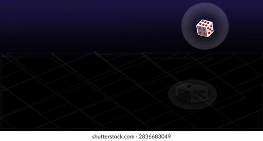 Vector background card with a dice theme; suitable for use as a background.