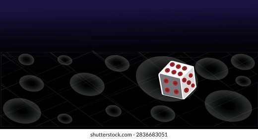 Vector background card with a dice theme; suitable for use as a background.