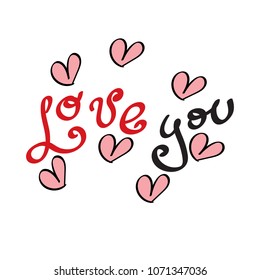 Vector background. Card. Love you.Eps10.
