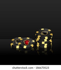 Vector background with casino chips design elements