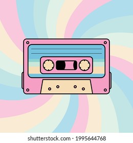 vector background with a cassette tape for banners, cards, flyers, social media wallpapers, etc.