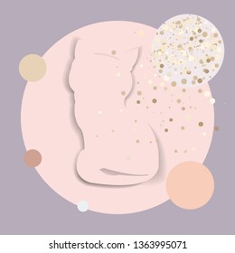 vector background with cat and circles