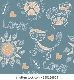 Vector, background with cats