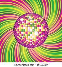 Vector background - CD Cover design with disco-ball