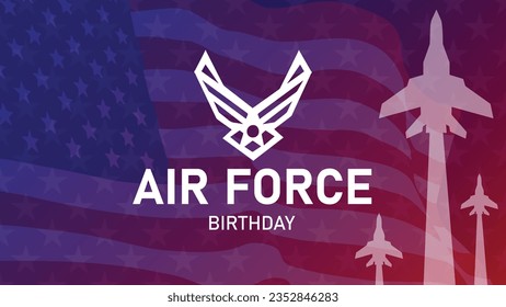 The vector background celebrating the U.S. Air Force birthday encapsulates the pride, strength, and history of this esteemed military branch. The design is a seamless of patriotic elements.